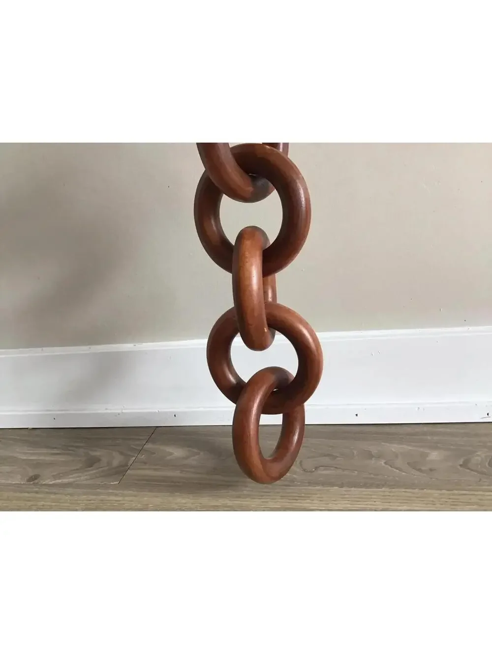 Dark Brown Wooden Chain Knot Boho Interlocking Centrepiece Home Decor New
